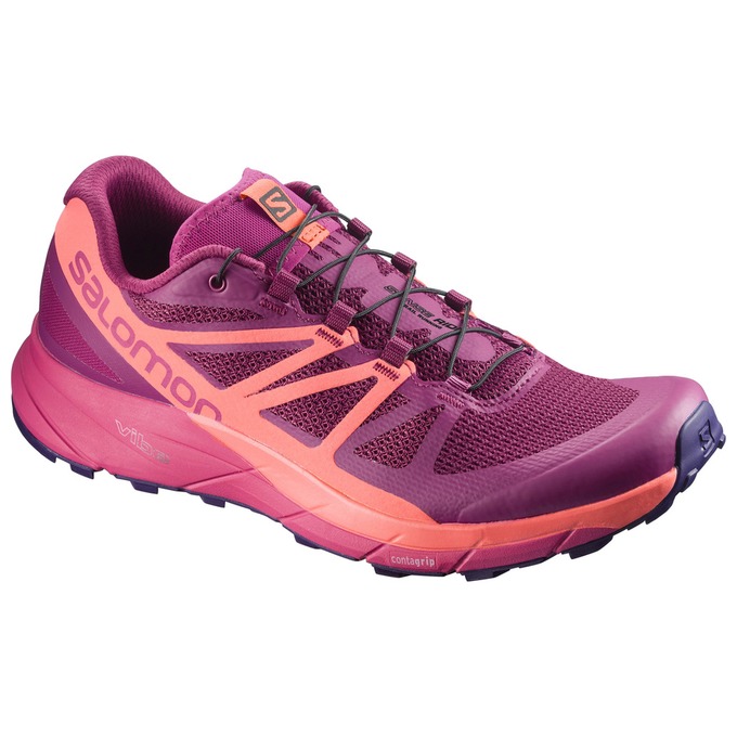 Chaussures De Trail Running Salomon Femme Violette / Orange - Salomon SENSE RIDE W - France (1702-HO